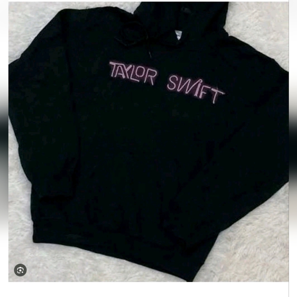 Taylor Swift Hoodie Pullover Black 1989 World Tour Neon Script Sweatshirt S - Picture 5 of 8